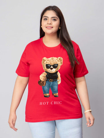 Hot Chic Bear Plus Size Women T-Shirt