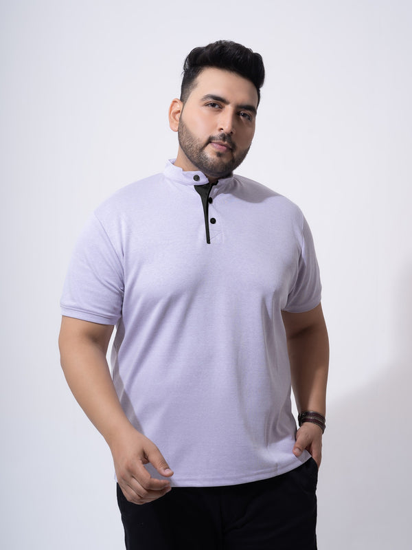 1Black Solid Unisex Plus Size Polo T-shirt