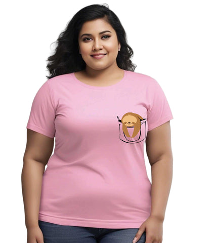 Sleeping Sloth Plus Size Women T-Shirt