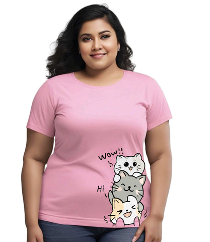 Meow Plus Size Women T-Shirt