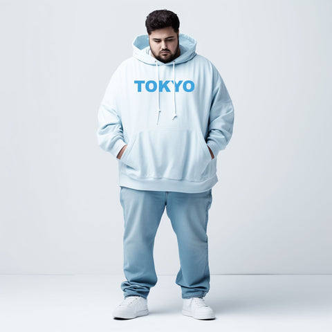 Tokyo Dragon Plus Size Hoodie Ice Blue