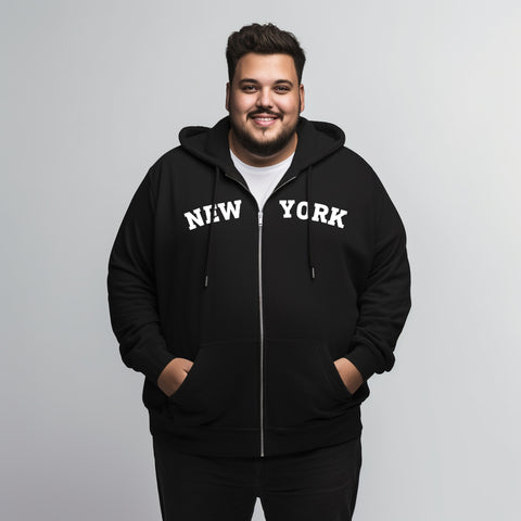 New York Zipper Plus Size Hoodie