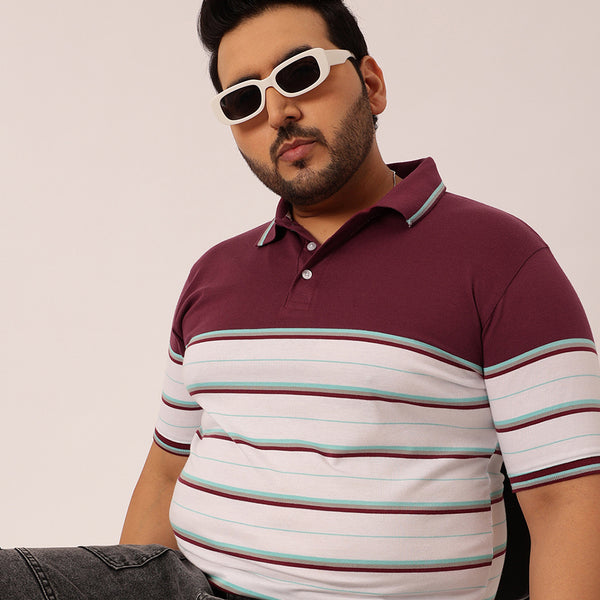 1Black Solid Unisex Plus Size Polo T-shirt