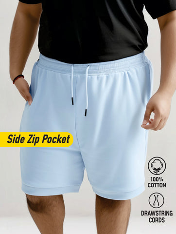 Solid Cotton Plus Size Shorts