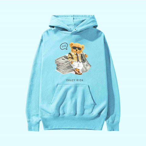 Crazy Rich Plus Size Hoodie Ice Blue