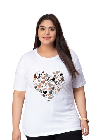 Many Hearts Plus Size Women T-Shirt