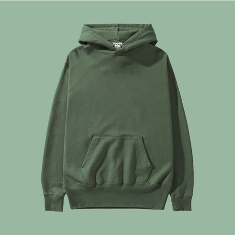 Olive Green Solid Plus Size Hoodie