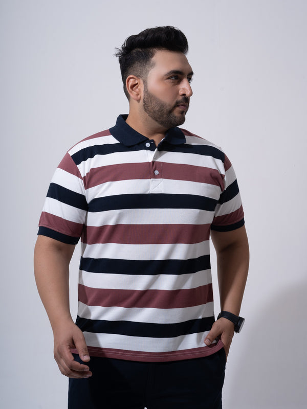 1Black Solid Unisex Plus Size Polo T-shirt