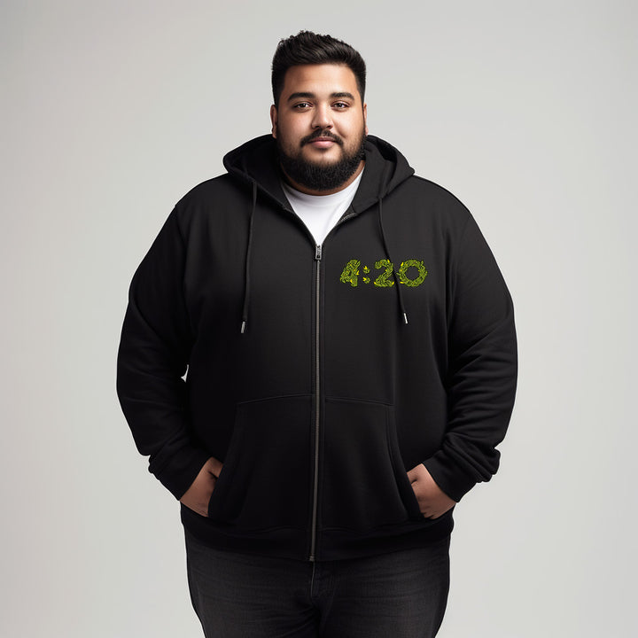 420 zipper plus size hoodie