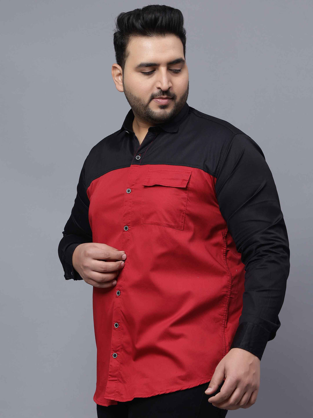 black red two color plus size shirt