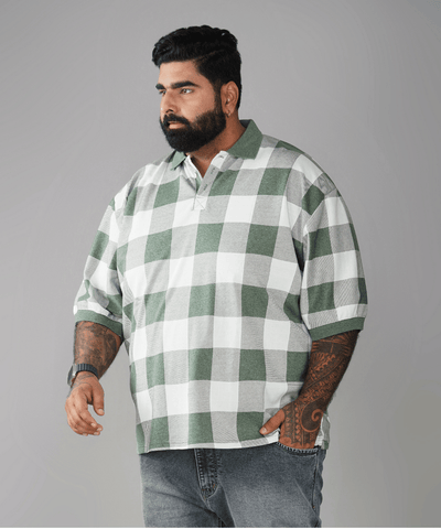 Green Checkered Premium Polo T-shirt