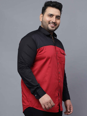 Black Red Two Color Plus Size Shirt