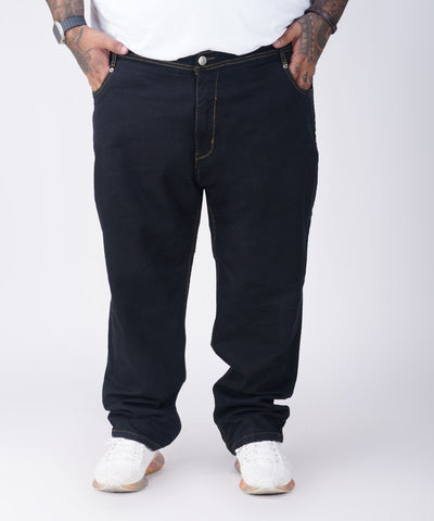 Plus Size Men Black Comfort Fit Jeans