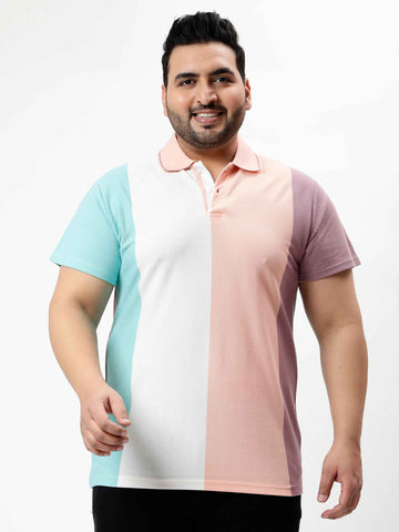 Cyan Multicolor Premium Polo T-shirt