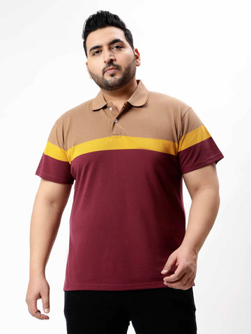 Maroon Multicolor Premium Polo T-shirt