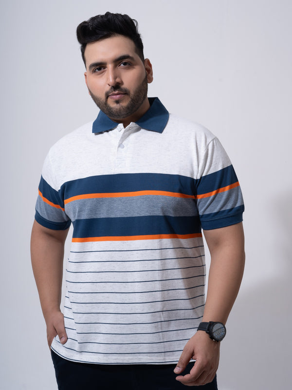 1Black Solid Unisex Plus Size Polo T-shirt