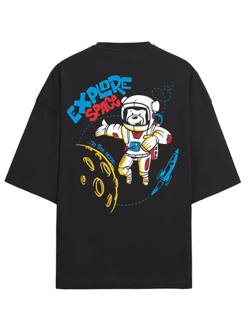 Explore Space  Heavy Weight Plus Size Drop Shoulder T-shirt