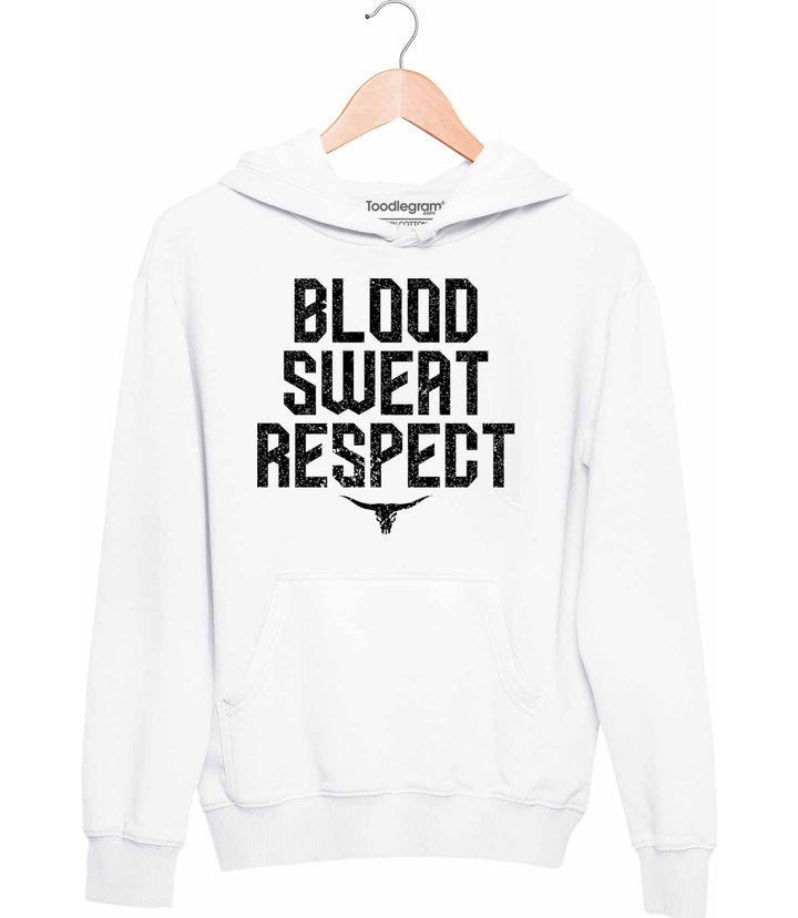 blood sweet respect plus size hoodie white