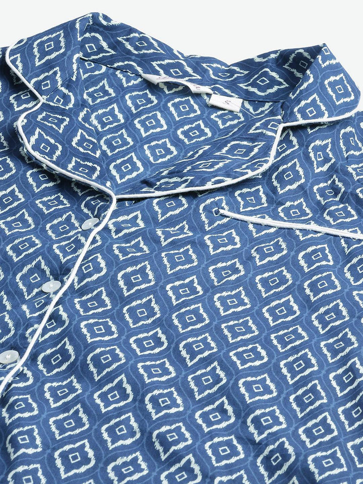 blue printed loungewear