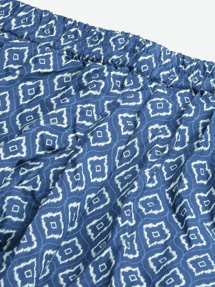 blue printed loungewear
