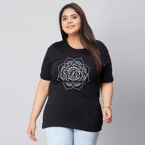 Dream Easy Mandala  Plus Size Women T-Shirt
