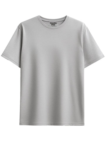 Shark Grey | Solid Crew Neck Men's T-Shirt