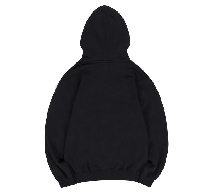 zipper black solid plus size hoodie