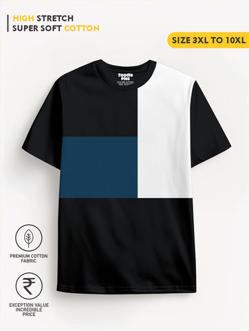 Black Airifoce White Colourblock Plus Size T-shirt