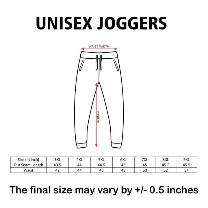 black solid plus size jogger size chart