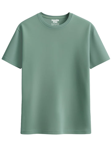 Sage Green | Solid Crew Neck Men's T-Shirt