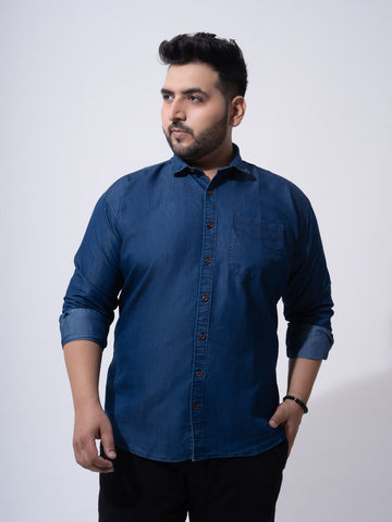 Classic Denim Cotton Plus Size Shirt