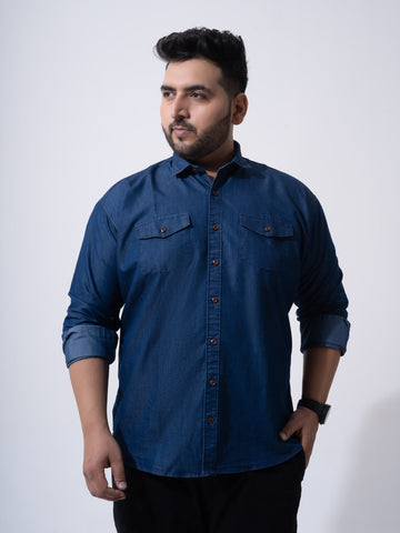 Vintage Denim Cotton Plus Size Shirt