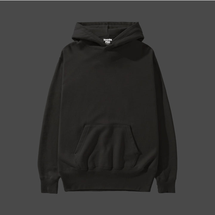 black solid plus size hoodie