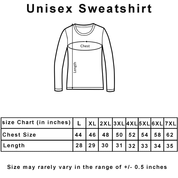 black puls solid sweatshirts size chart