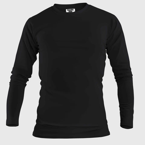 Solid Black Plus Size Full Sleeve T-shirt