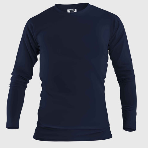 Solid Navy Blue Plus Size Full Sleeve T-shirt