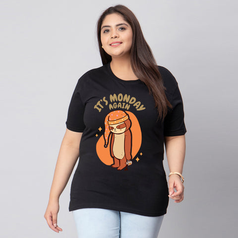 Monday Sloth Cartoon Women T-Shirt