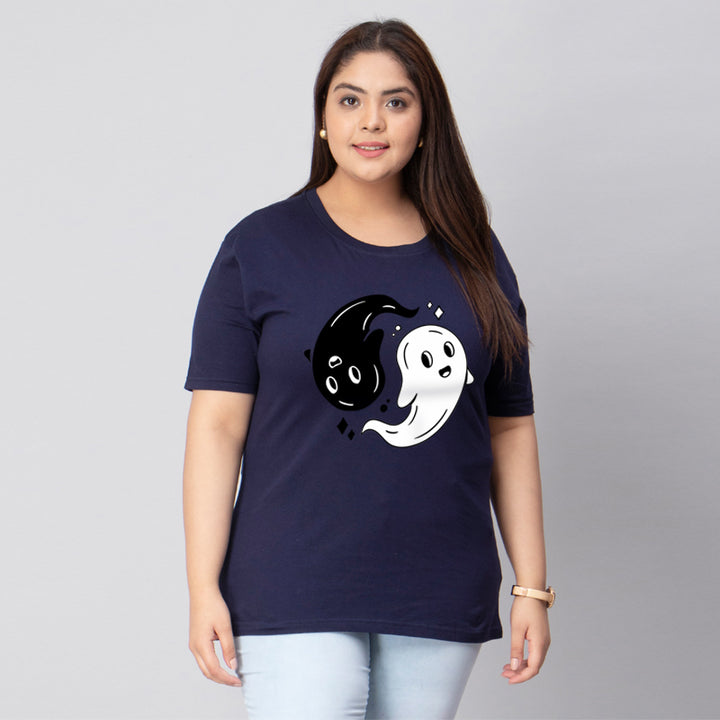 ying yang ghosts women t shirt