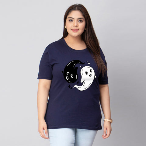 Ying Yang Ghosts Women T-Shirt