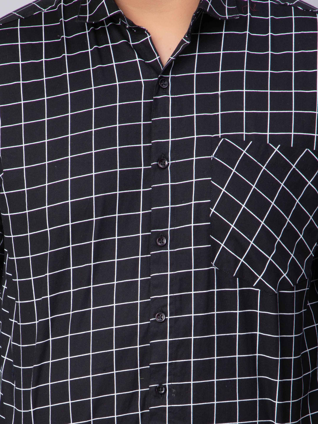 black check plus size shirt