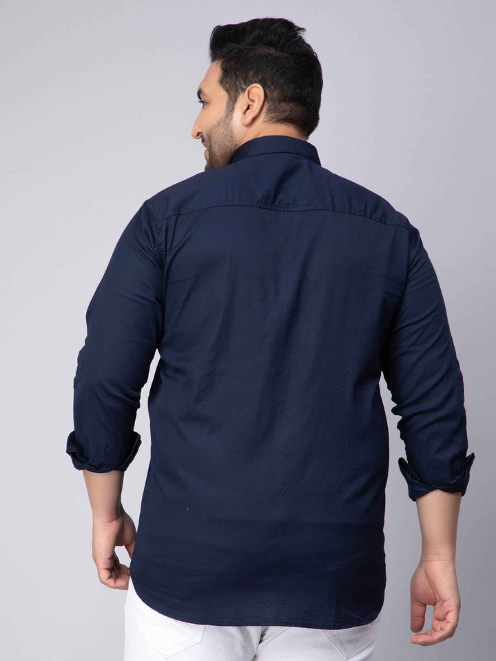 navy blue cut n sew pattern plus size shirt
