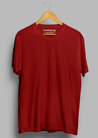 Ruby Red | Solid Crew Neck Men's T-Shirt