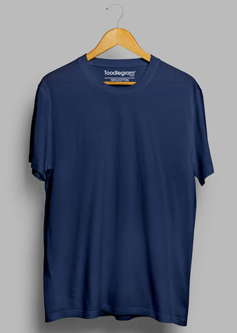 Navy Blue | Solid Crew Neck Men's T-Shirt